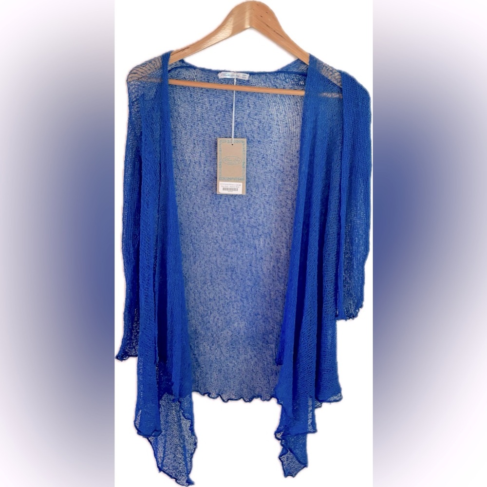 NWT BLUE SKY CLOTHING CO Fair Trade 100% Rayon Light Open Cardigan